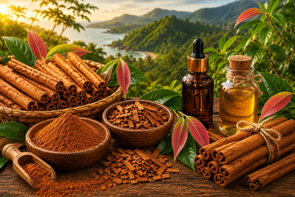 Ceylon Cinnamon sourced from Sri Lanka and prepared for international export.